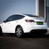 Tesla Model Y wrapped in High Glossy Crystal White vinyl wrap on rad.
