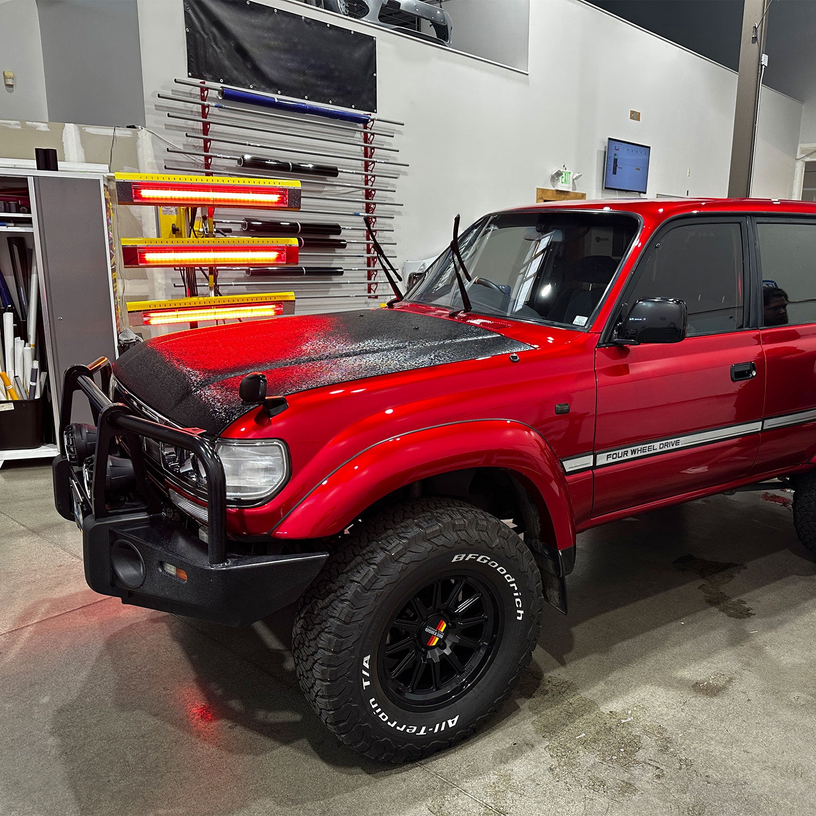 Toyota Land Cruiser 80 Series in Glossy Metallic Vampire Red Color PPF