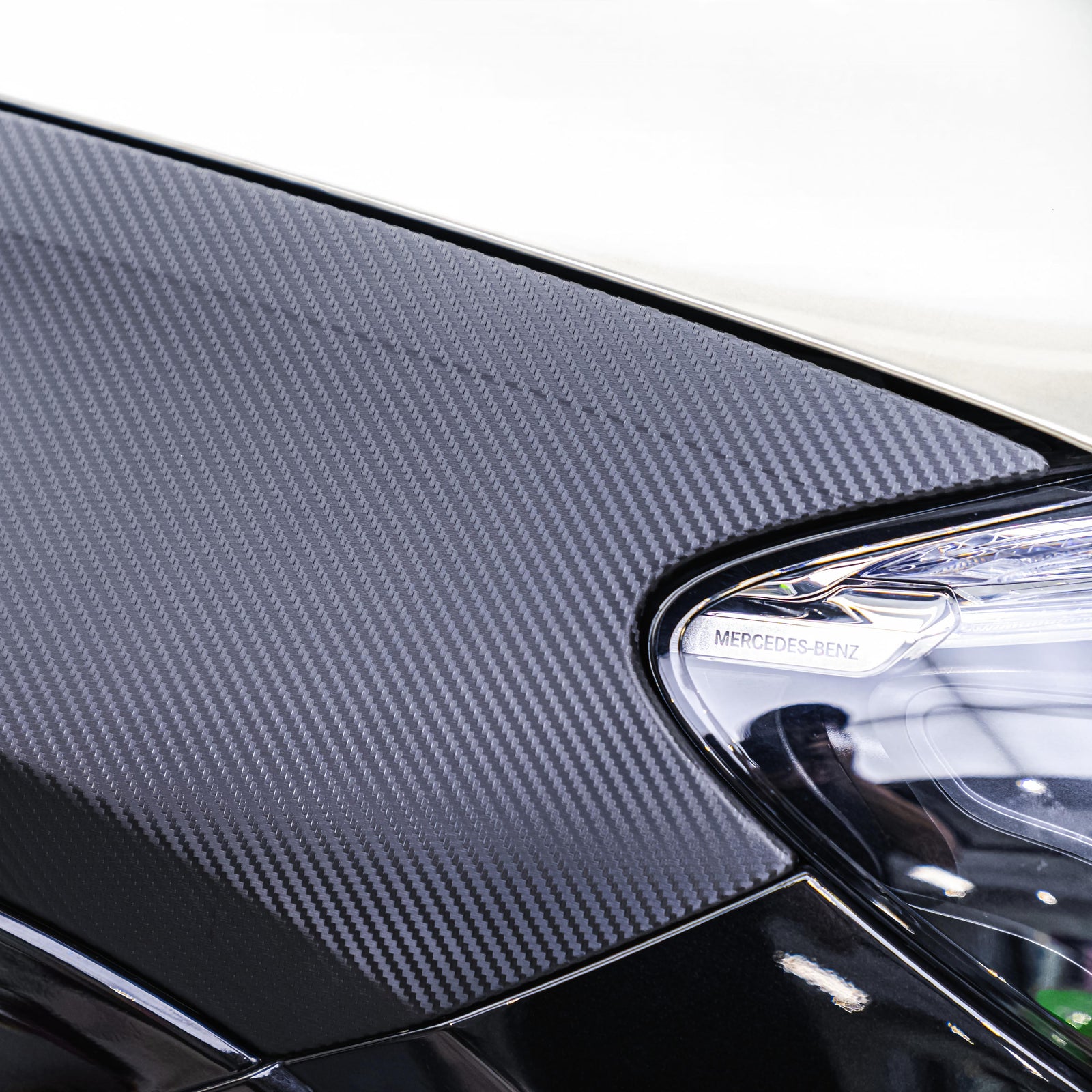 Satin Classic Black Carbon Fiber Vinyl Wrap