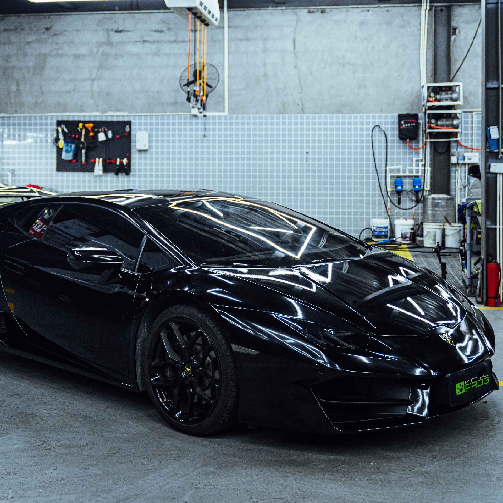 Lamborghini Glossy Metallic Metal Black Vinyl Wrap