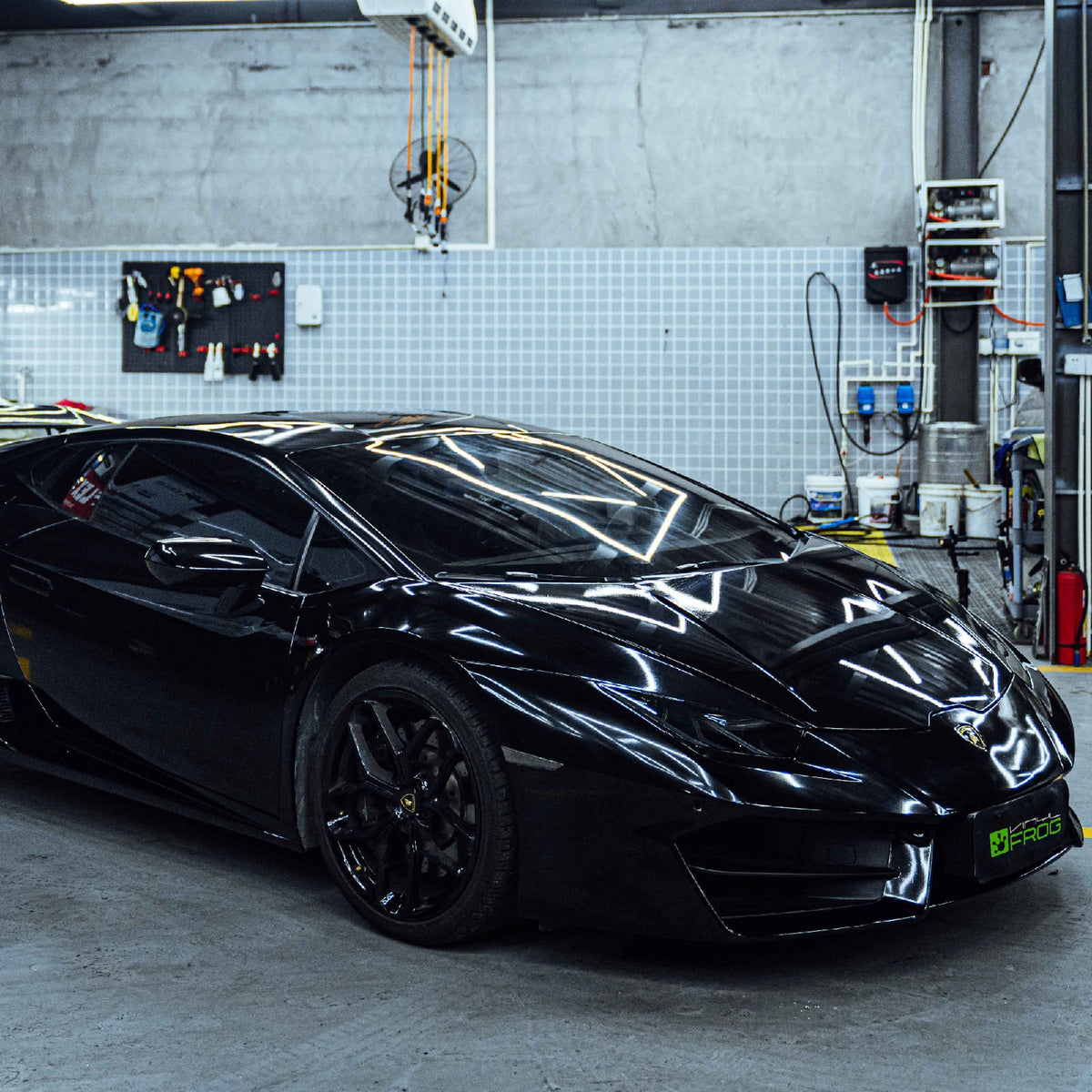 Lamborghini Glossy Metallic Metal Black Vinyl Wrap