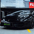 Front View of Black Glossy Metallic Vinyl Wrapped Lamborghini