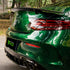 Chevrolet Camaro wrapped in Glossy Metallic La Salle Green vinyl wrap back view.