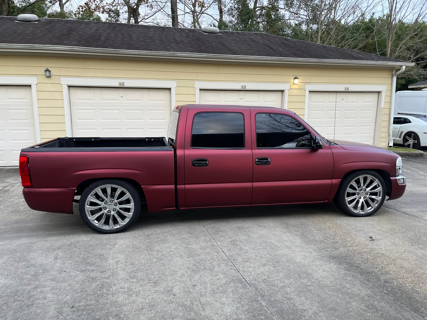 Satin Chrome Chocolate Cosmos Red Vinyl Wrap