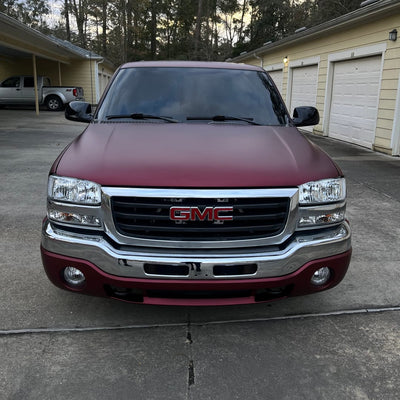 Satin Chrome Chocolate Cosmos Red Vinyl Wrap