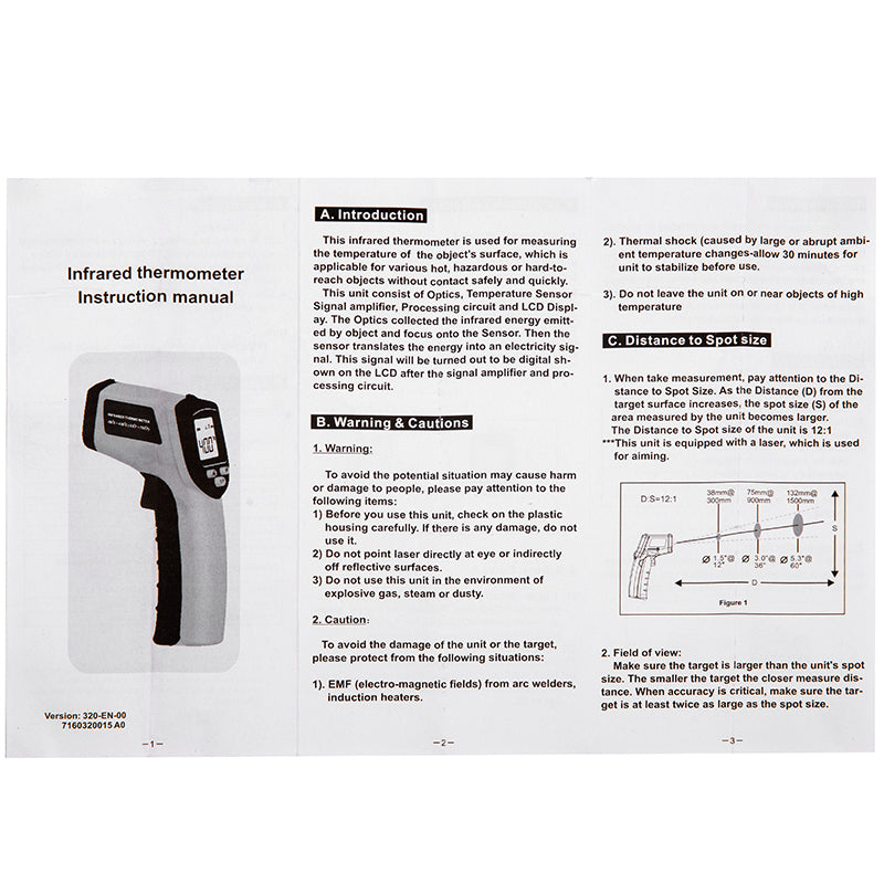 IR Thermometers Heat Temperature Measuring Gun
