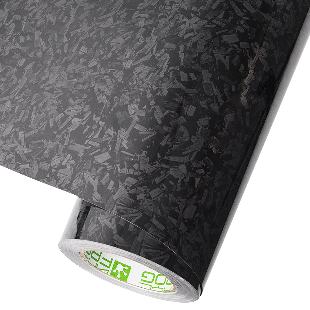 Black Forged Carbon Fiber Vinyl Wrap