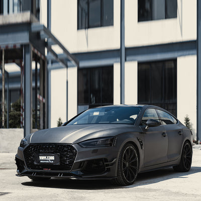 Brushed Metallic Gray Vinyl Car Wrap.