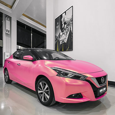 Glitter Metallic Diamond Gold Pink Vinyl Wrap