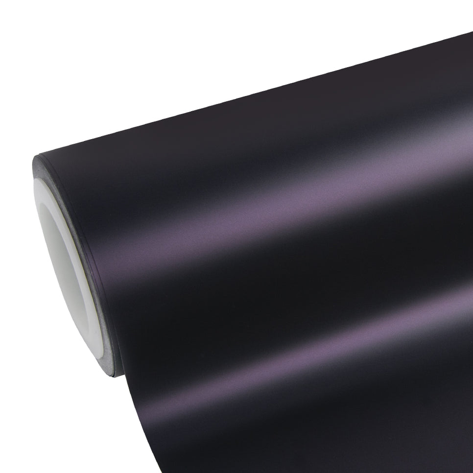 Matte Metallic Black Purple Vinyl Wrap