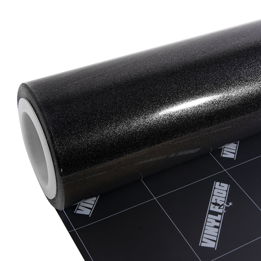 Glossy Metallic Shimmer Black Vinyl Wrap