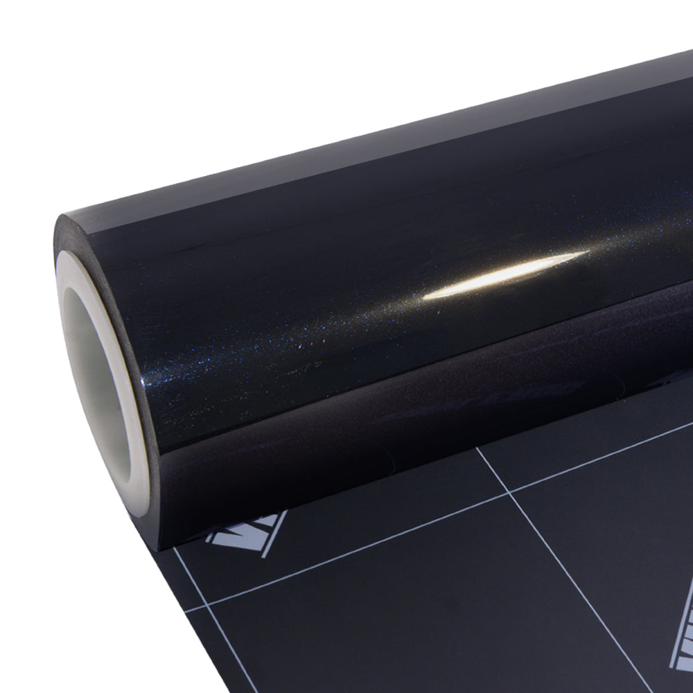Glossy Metallic Glitter Black Blue Vinyl Wrap – vinylfrog