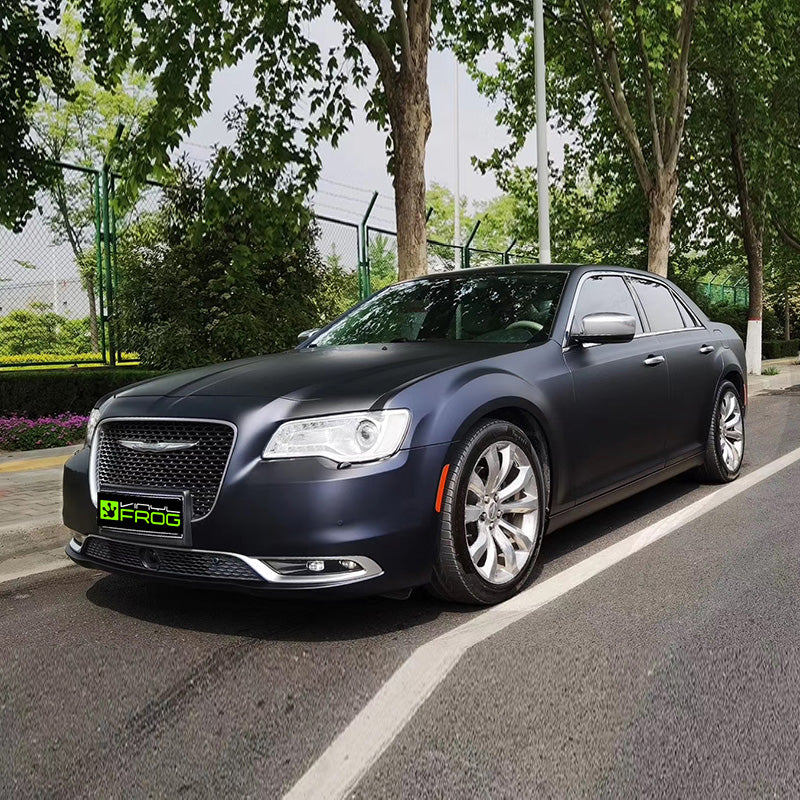 Matte Metallic Black Blue Vinyl Wrap