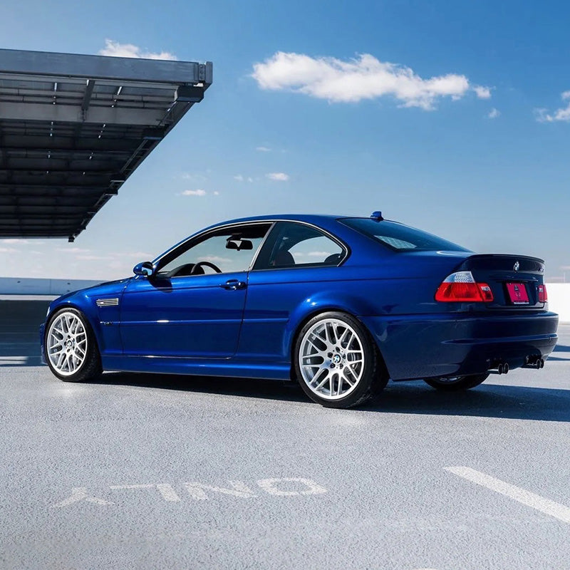 BMW M3 wrapped in Glossy Metallic Pearl Blue vinyl wrap