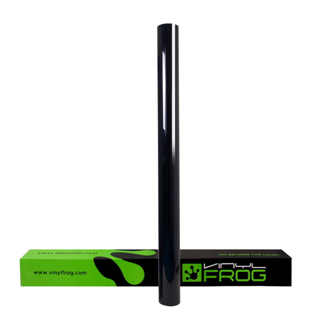 Glossy Metallic Glitter Black Blue Vinyl Wrap