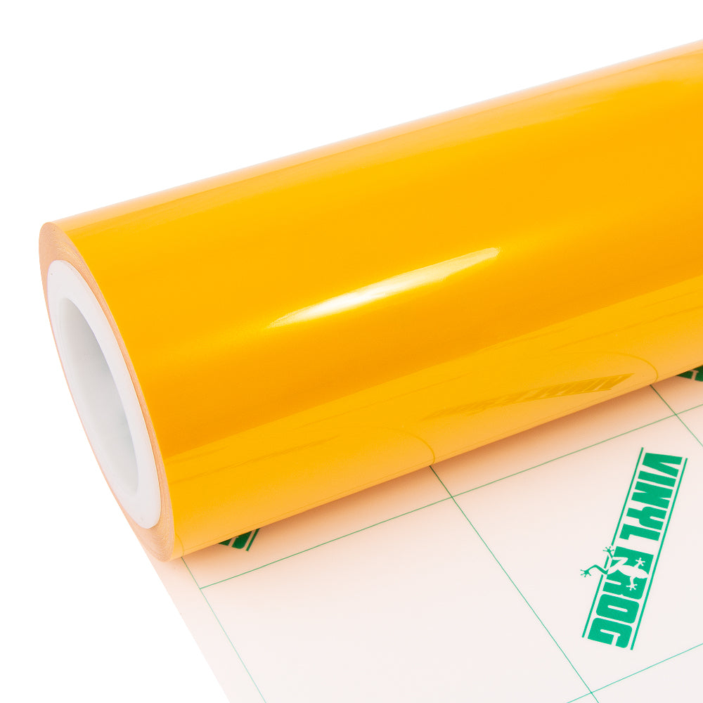 Glossy Metallic Golden Yellow vinyl roll.