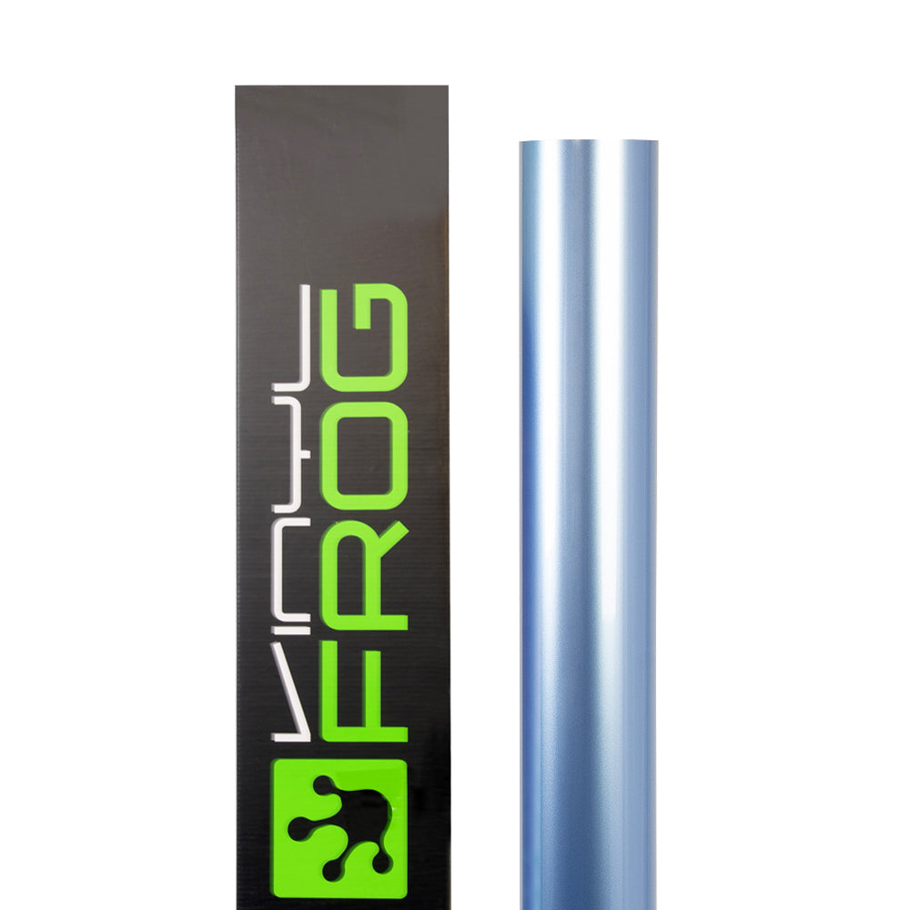 Glossy Metallic Silver Lake Blue automotive wrap roll
