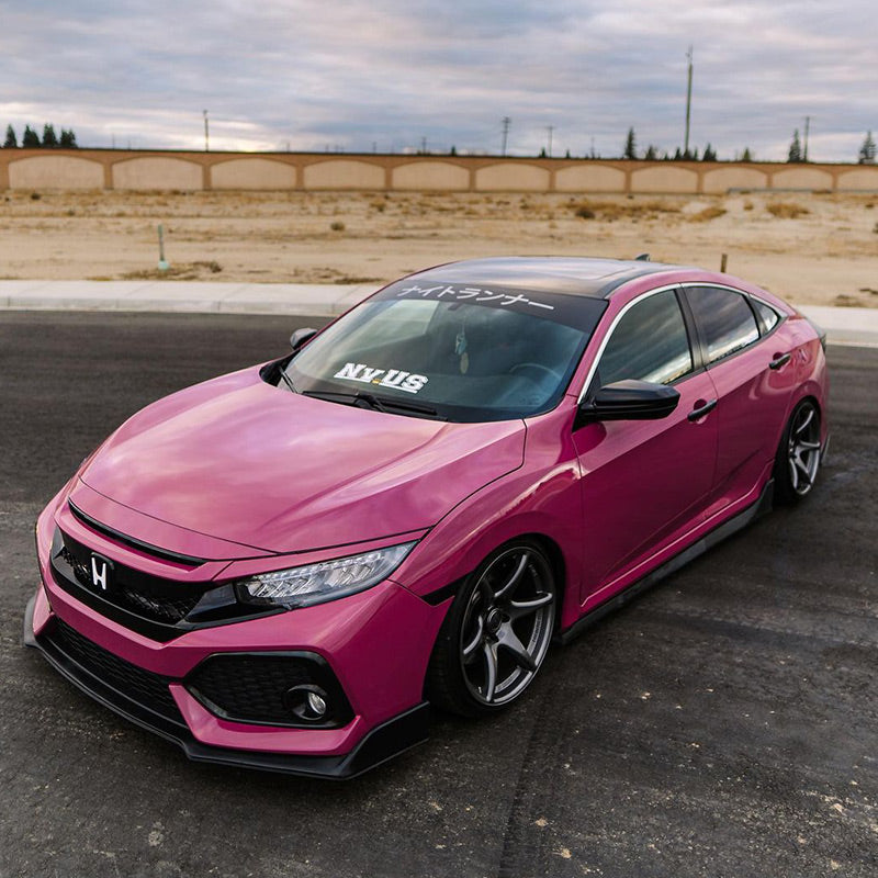 Honda Civic wrapped in High Glossy Ruby Star vinyl wrap.