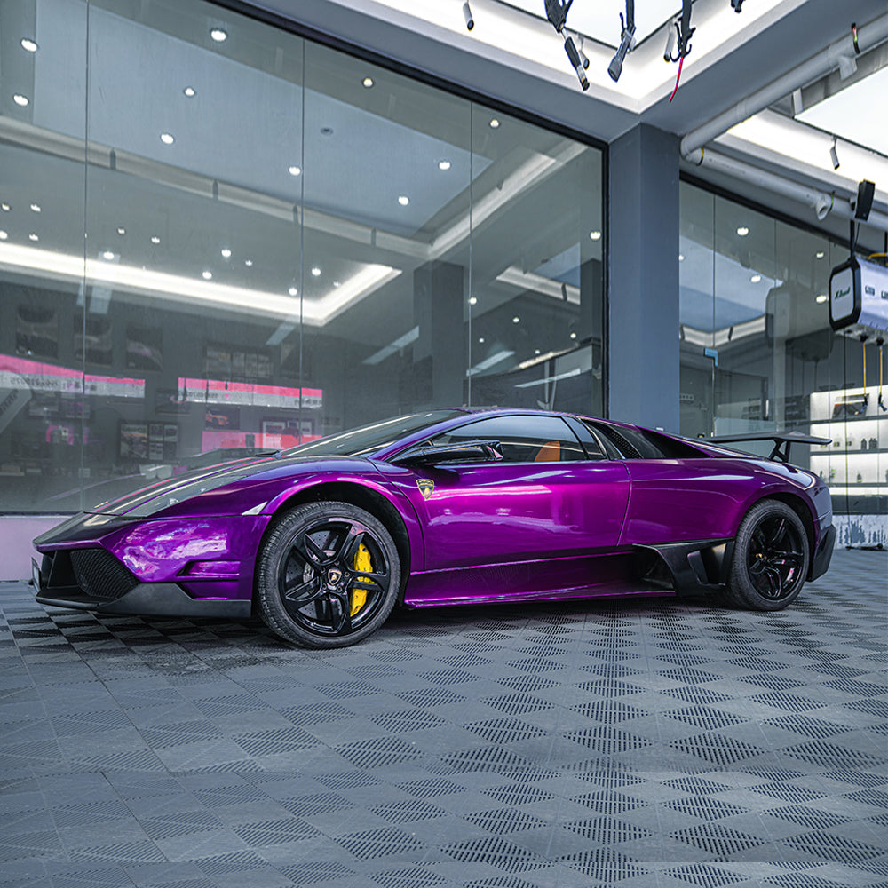 Lamborghini Murciélago wrapped in Glossy Metallic Grape Purple vinyl wrap