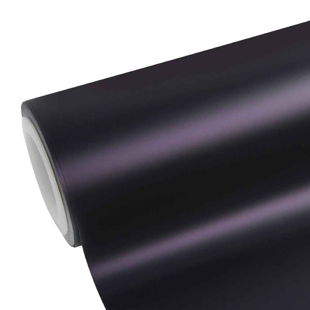 Matte Metallic Black Purple wrap roll.