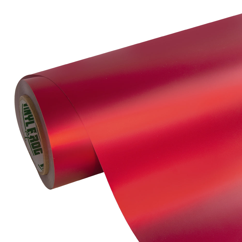 Satin Chrome Prismatic Red car wrap roll