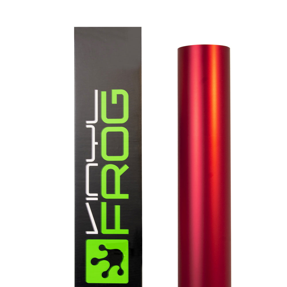 Satin Chrome Prismatic Red satin wrap roll
