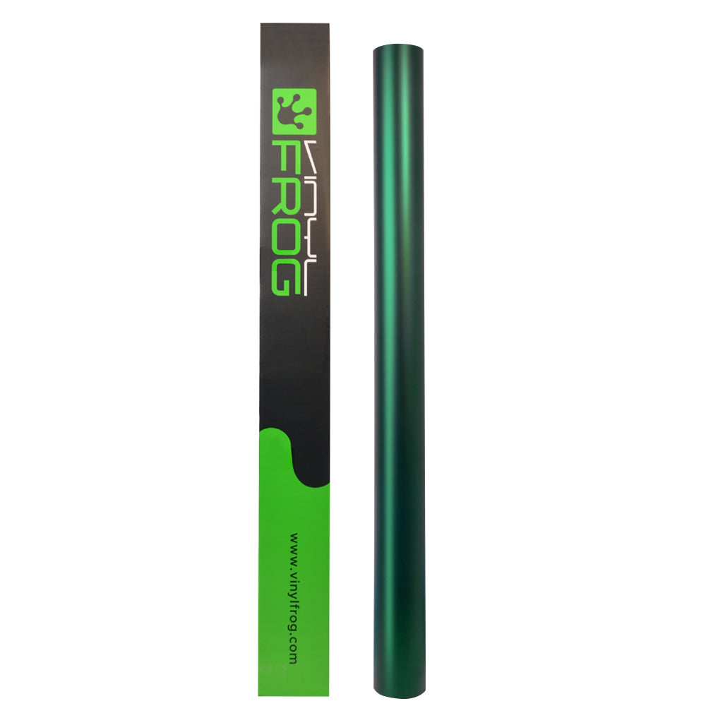 Satin Chrome Silk Green automotive wrap roll
